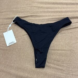 Monday Swimwear Black Capri Thong Bikini Bottoms